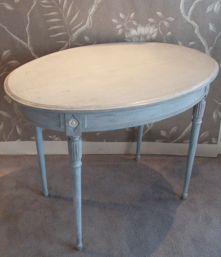 French Oval Painted Occasional Dressing Table